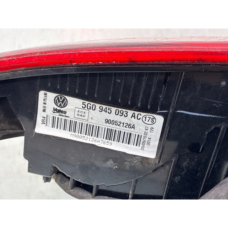 Feu arriere secondaire gauche (feux) VOLKSWAGEN GOLF 7 Photo n°4