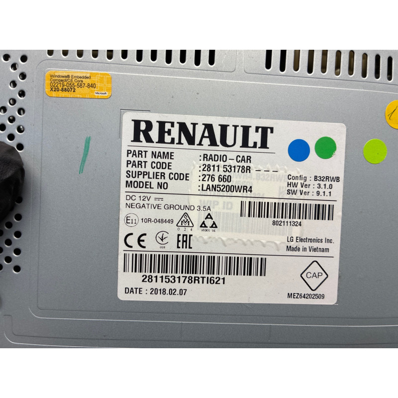Autoradio d'origine RENAULT CAPTUR 1 Photo n°3