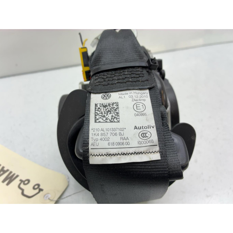 Pretensionneur de ceinture avant droit VOLKSWAGEN GOLF 6 Photo n°4