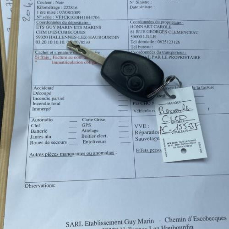 Serrure avant droit RENAULT CLIO 3 Photo n°10