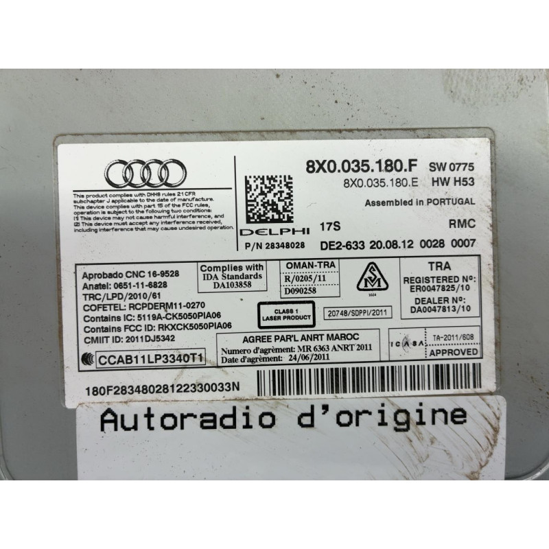 Autoradio d'origine AUDI A1 1 Photo n°4