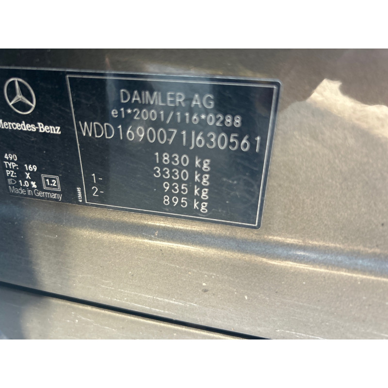MERCEDES CLASSE A 169 PHASE 2 180 2.0 CDI - 16V TURBO Photo n°8