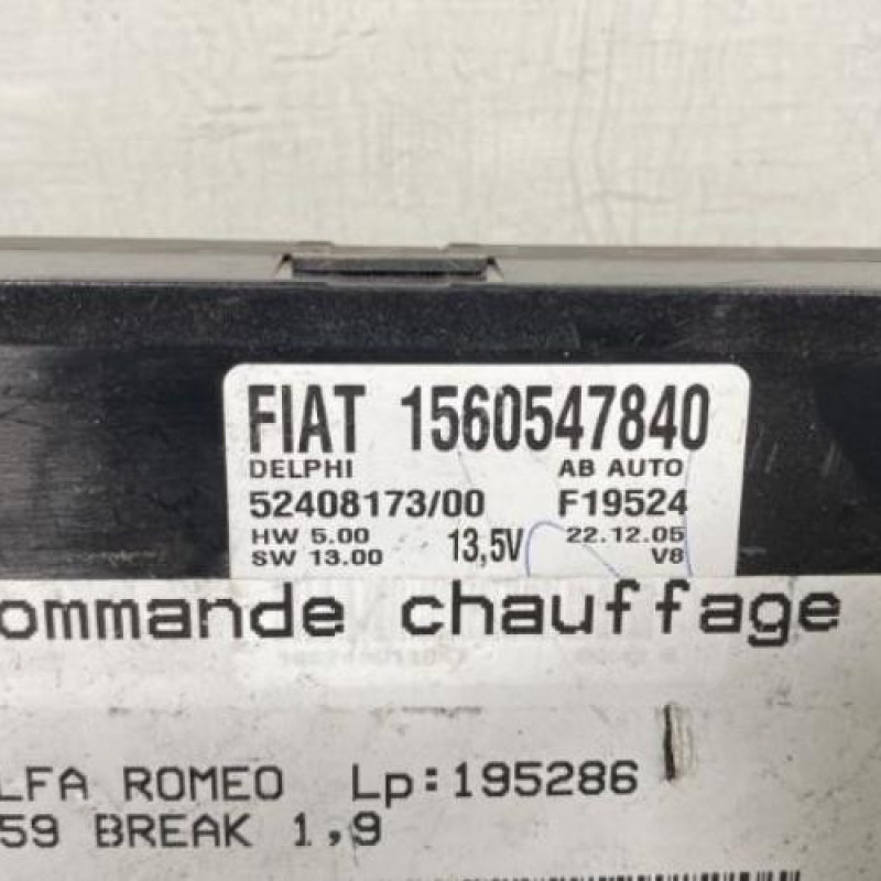 Commande chauffage ALFA ROMEO 159 Photo n°3