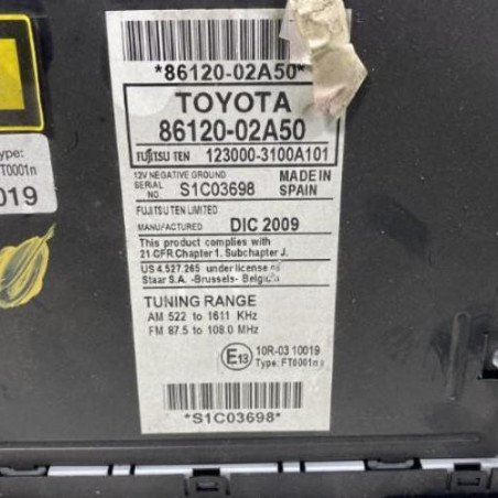 Autoradio d'origine TOYOTA AURIS 1