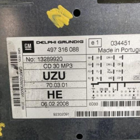 Autoradio d'origine OPEL CORSA D