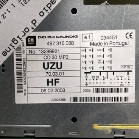 Autoradio d'origine OPEL CORSA D