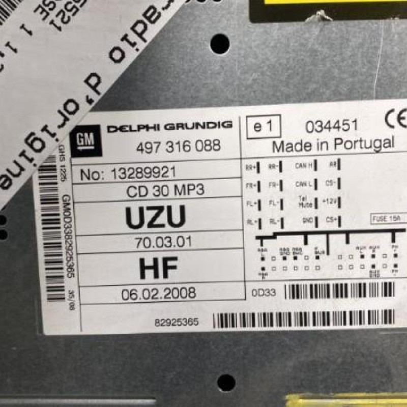Autoradio d'origine OPEL CORSA D Photo n°5