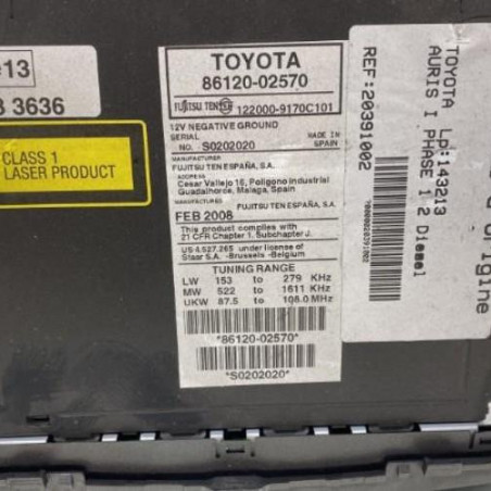 Autoradio d'origine TOYOTA AURIS 1