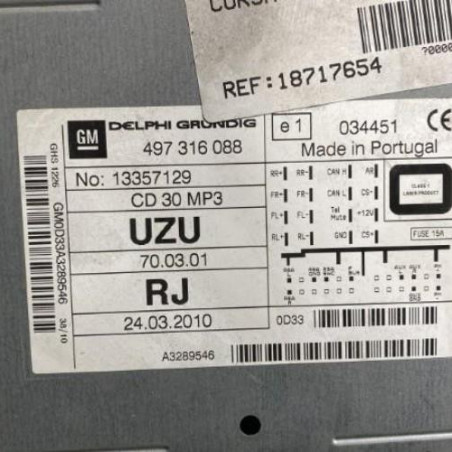 Autoradio d'origine OPEL CORSA D