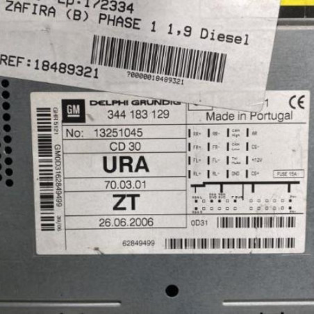 Autoradio d'origine OPEL ZAFIRA B