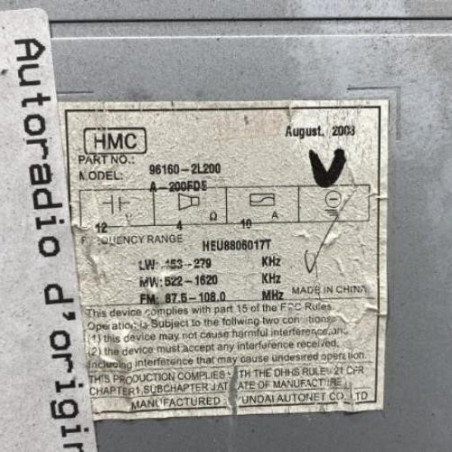 Autoradio d'origine HYUNDAI I 30 1
