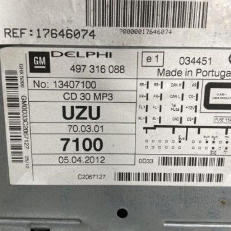 Autoradio d'origine OPEL CORSA D
