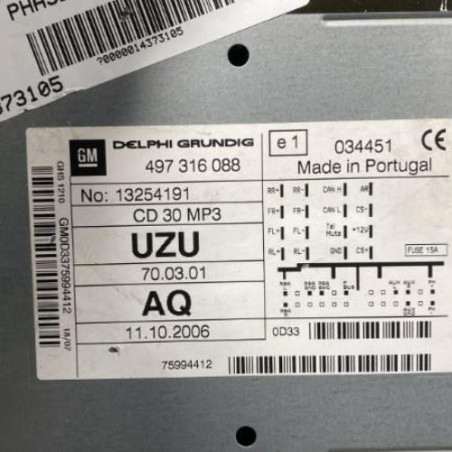 Autoradio d'origine OPEL CORSA D