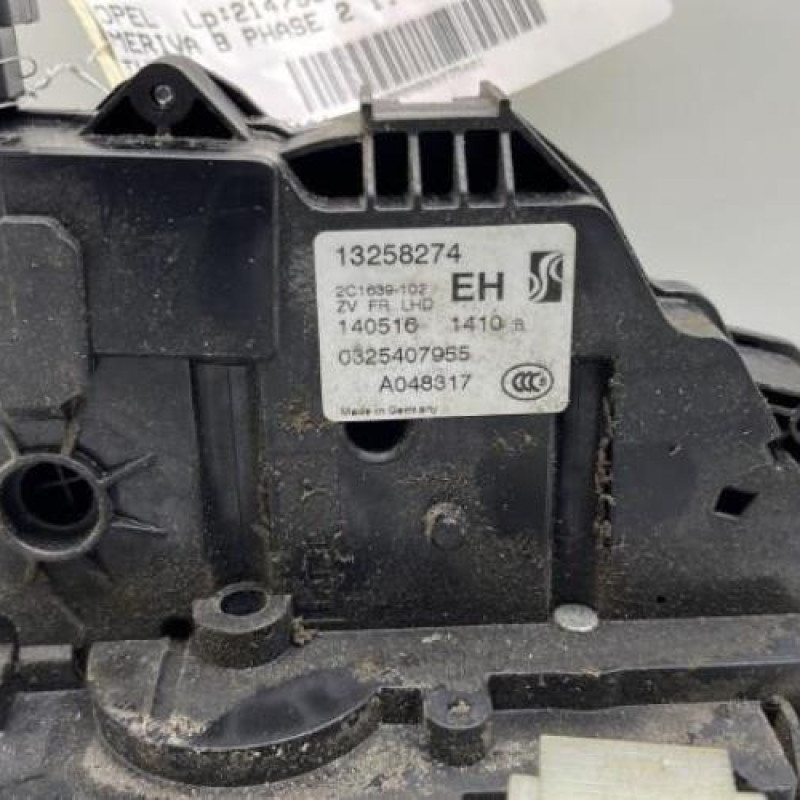 Serrure avant droit OPEL MERIVA B Photo n°3