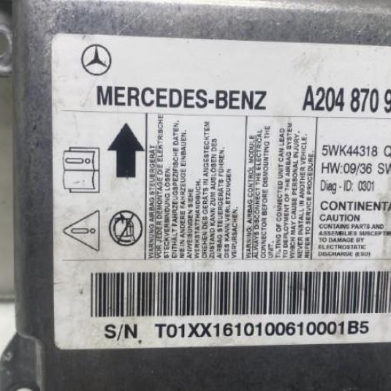Boitier air bag MERCEDES CLASSE C 204 Photo n°2
