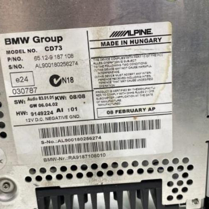 Autoradio d'origine BMW SERIE 1 E81 Photo n°5