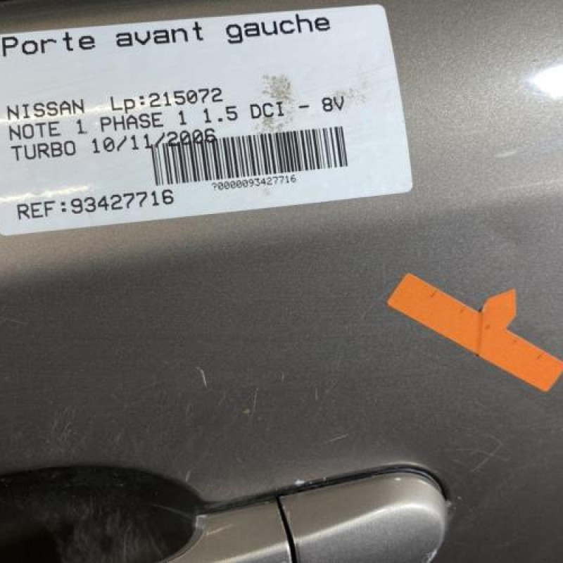 Porte avant gauche NISSAN NOTE 1 Photo n°3