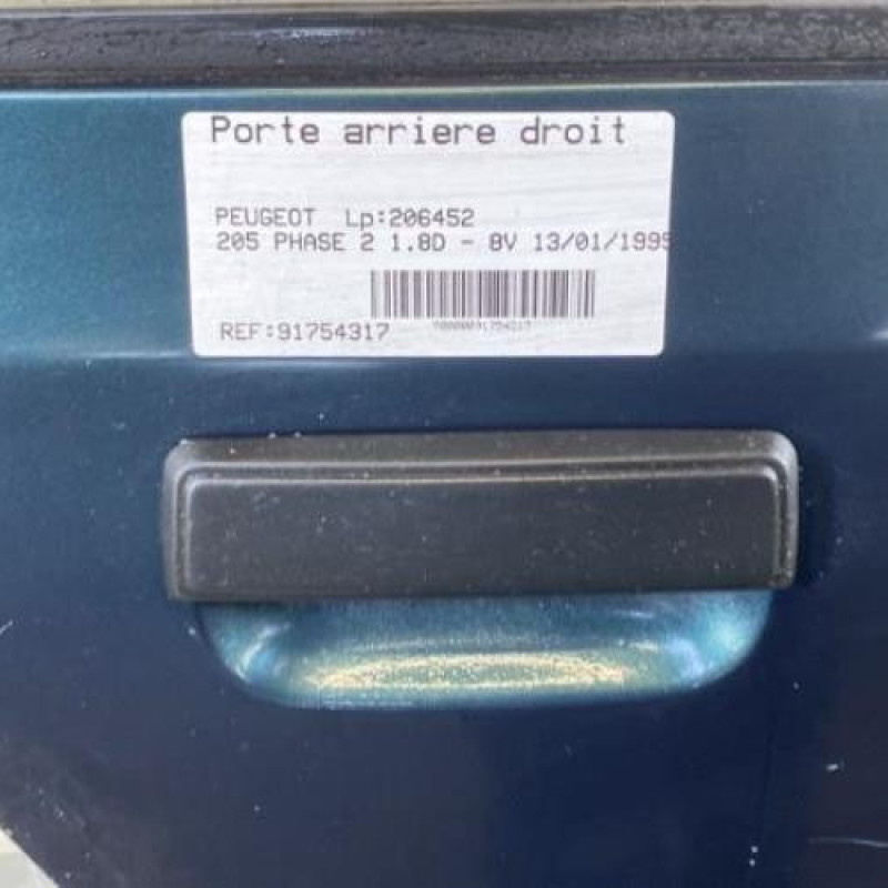 Porte arriere droit PEUGEOT 205 Photo n°2