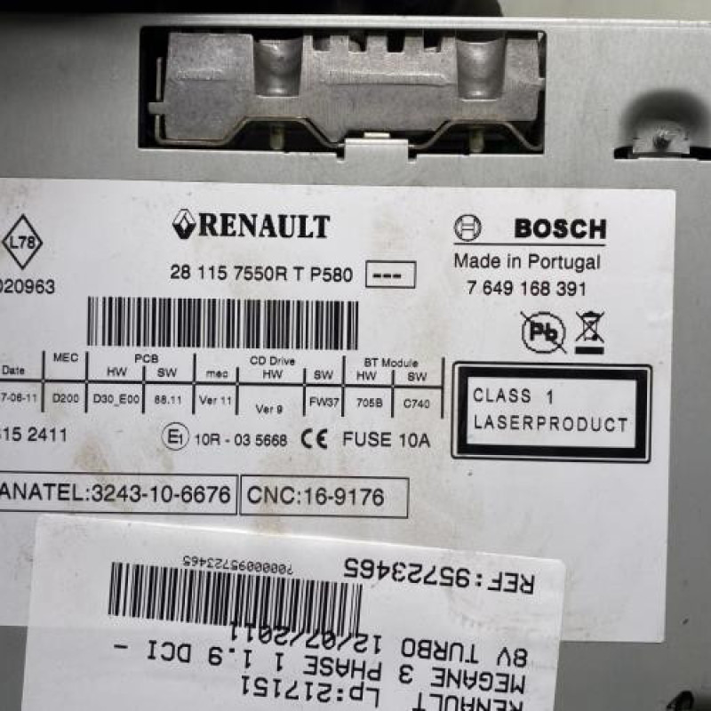 Autoradio d'origine RENAULT MEGANE 3 Photo n°5