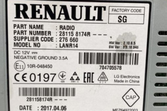 Autoradio d'origine RENAULT SCENIC 4