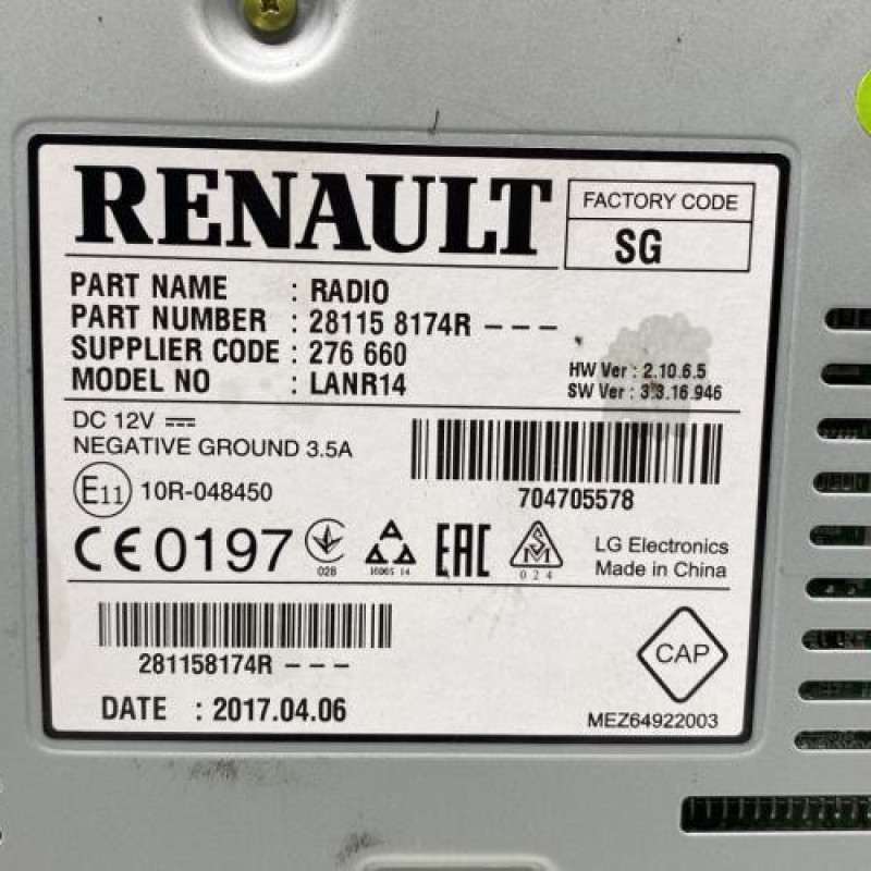 Autoradio d'origine RENAULT SCENIC 4 Photo n°5