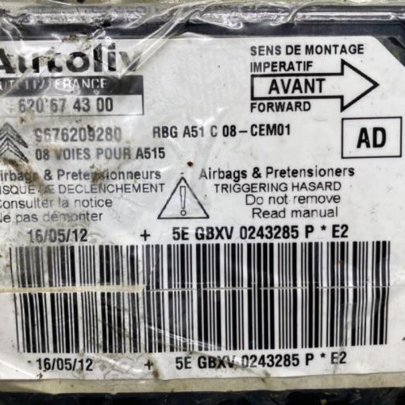 Boitier air bag CITROEN DS3 Photo n°2