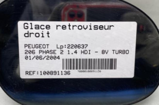 Glace retroviseur droit PEUGEOT 206 Photo n°1