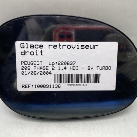 Glace retroviseur droit PEUGEOT 206 Photo n°1