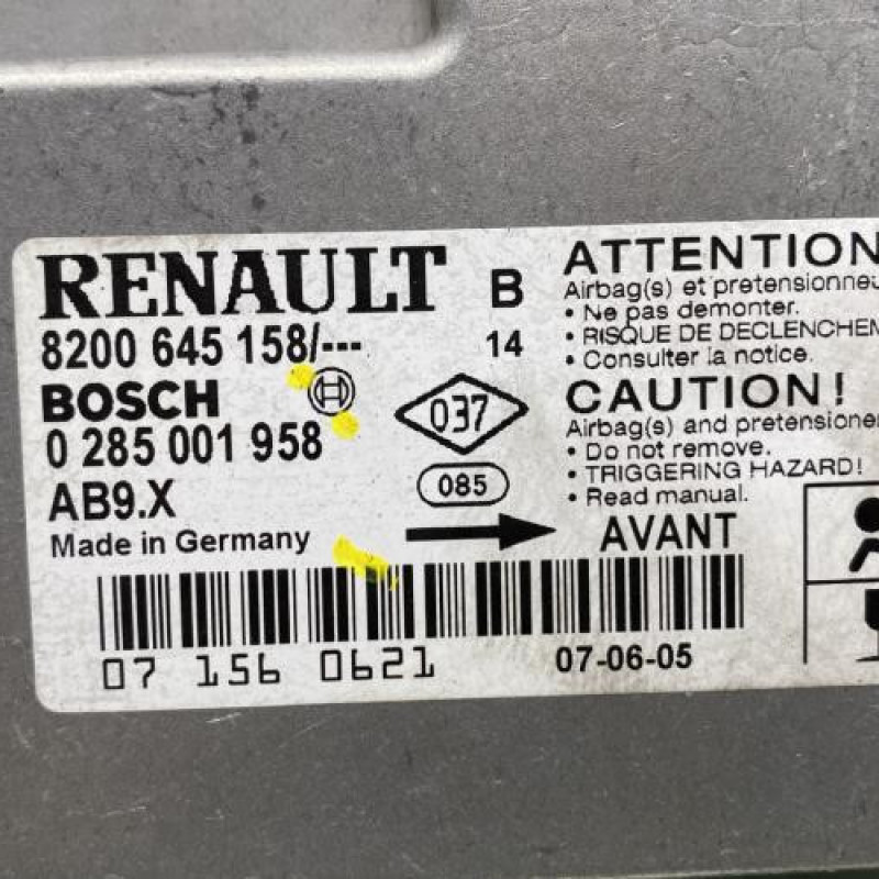 Boitier air bag RENAULT CLIO 3 Photo n°2