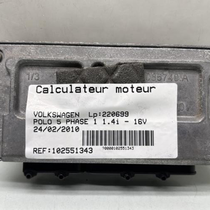 Calculateur moteur VOLKSWAGEN POLO 5 Photo n°3