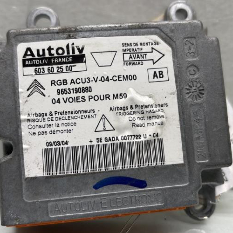 Boitier air bag PEUGEOT PARTNER 1 Photo n°2