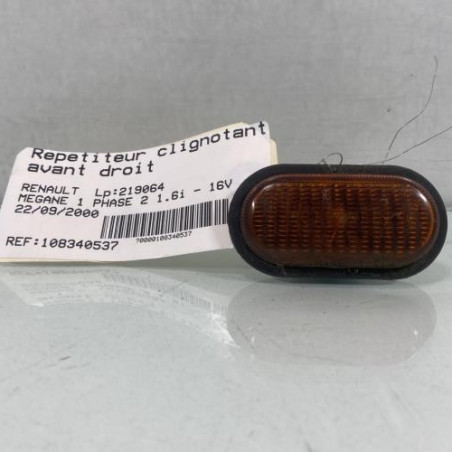 Repetiteur clignotant avant droit  (Feux) RENAULT MEGANE 1 Photo n°1