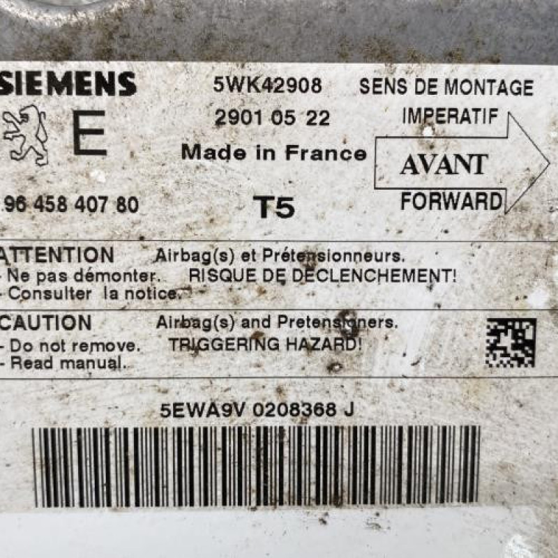 Boitier air bag PEUGEOT 307 Photo n°2