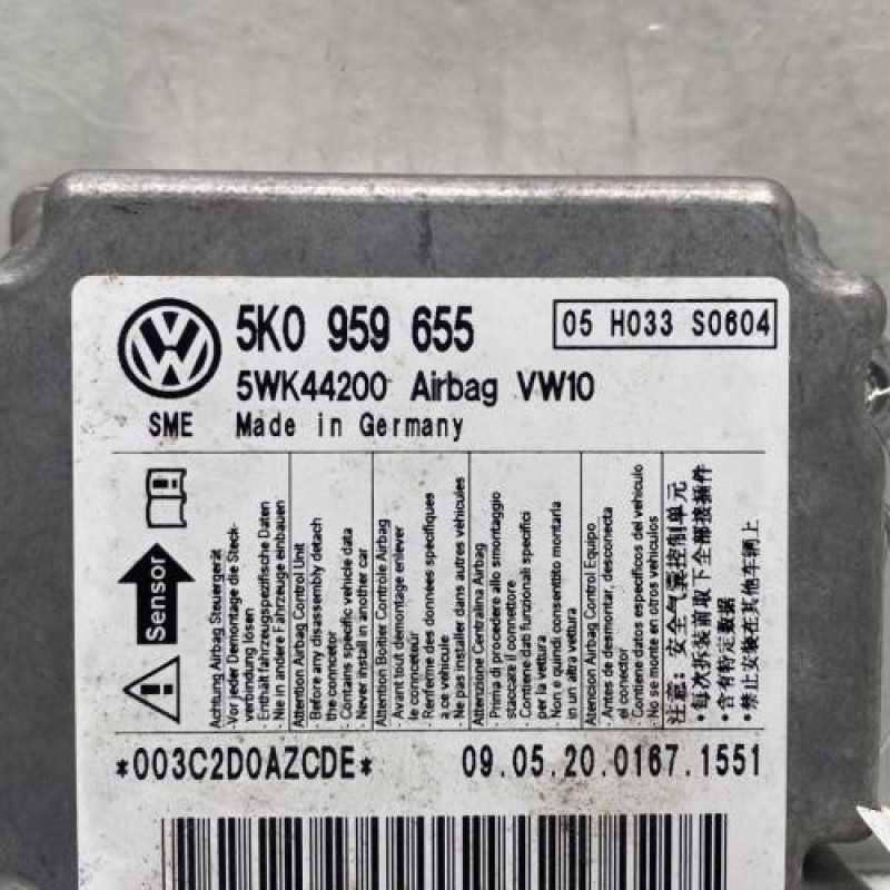 Boitier air bag VOLKSWAGEN GOLF 6 Photo n°2