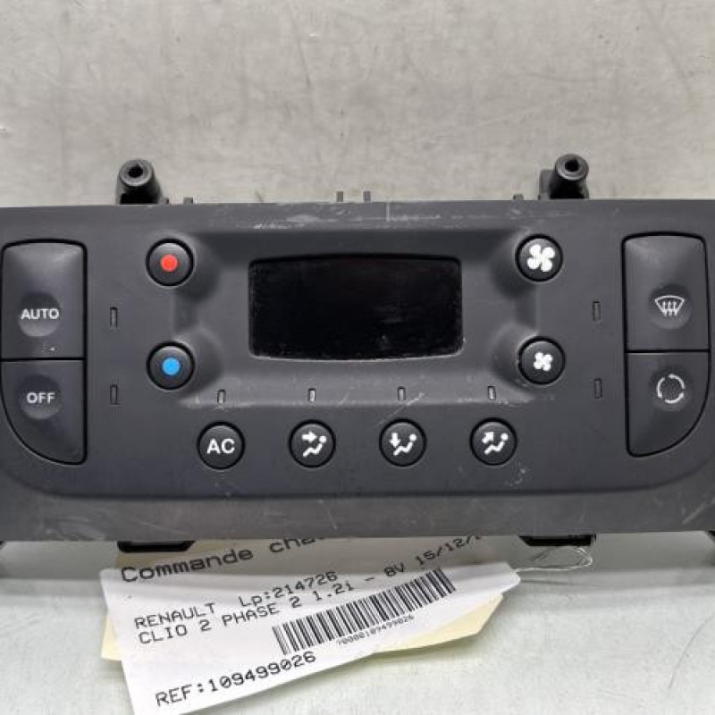 Commande chauffage RENAULT CLIO 2 Photo n°1