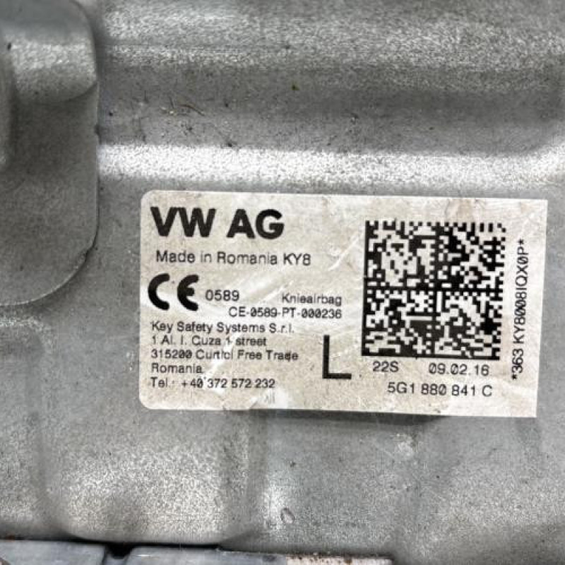 Air bag genoux VOLKSWAGEN GOLF 7 Photo n°4