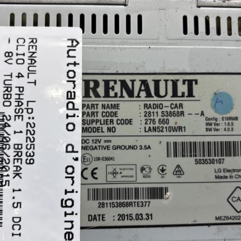 Autoradio d'origine RENAULT CLIO 4 Photo n°4