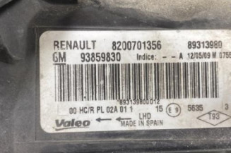 Optique avant principal droit (feux)(phare) RENAULT TRAFIC 2