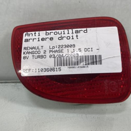 Anti brouillard arriere droit RENAULT KANGOO 2 Photo n°1