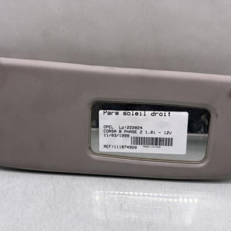 Pare soleil droit OPEL CORSA B Photo n°1