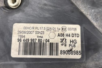 Optique avant principal droit (feux)(phare) PEUGEOT 1007