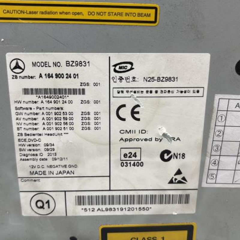 Autoradio d'origine MERCEDES CLASSE M 164 Photo n°5