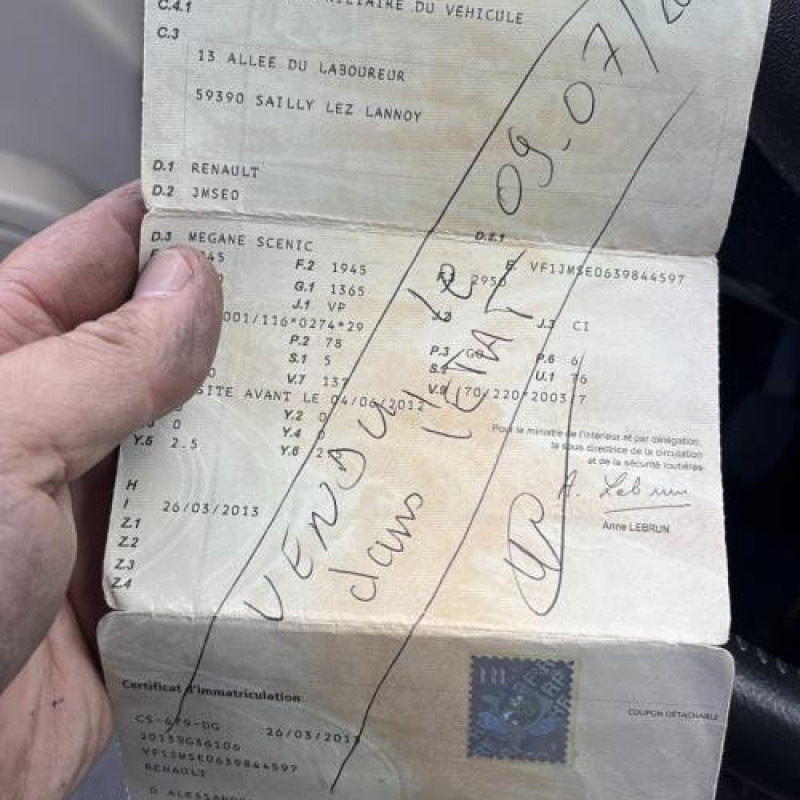 Optique avant principal gauche (feux)(phare) RENAULT SCENIC 2 Photo n°19