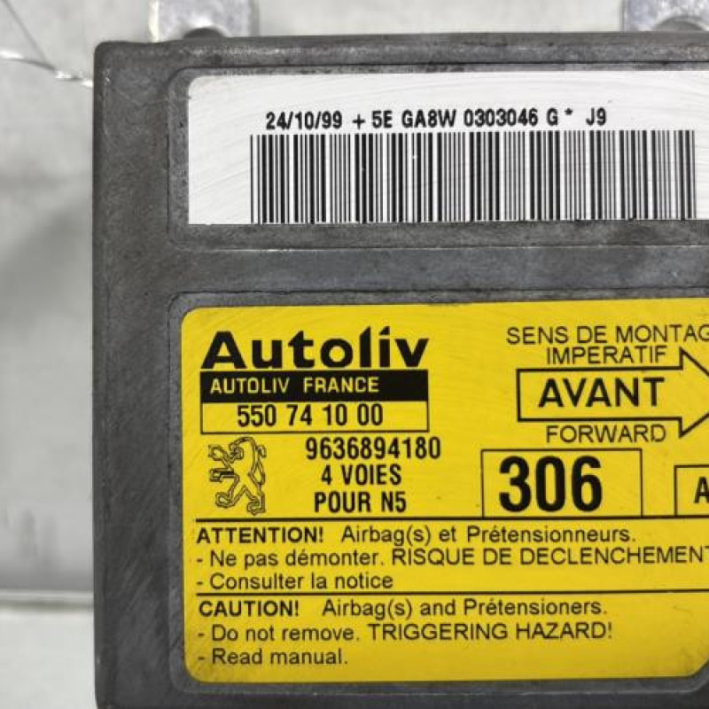 Boitier air bag PEUGEOT 306 Photo n°2