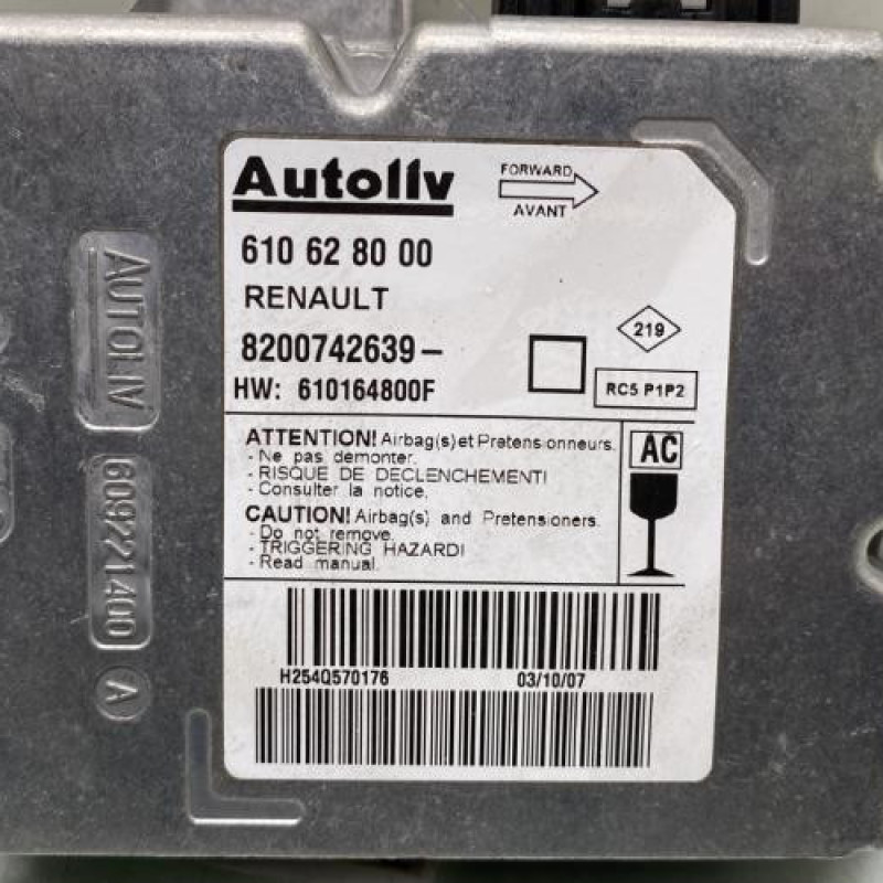 Boitier air bag RENAULT GRAND MODUS Photo n°2