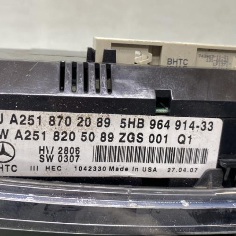 Commande chauffage MERCEDES CLASSE R 251 Photo n°4