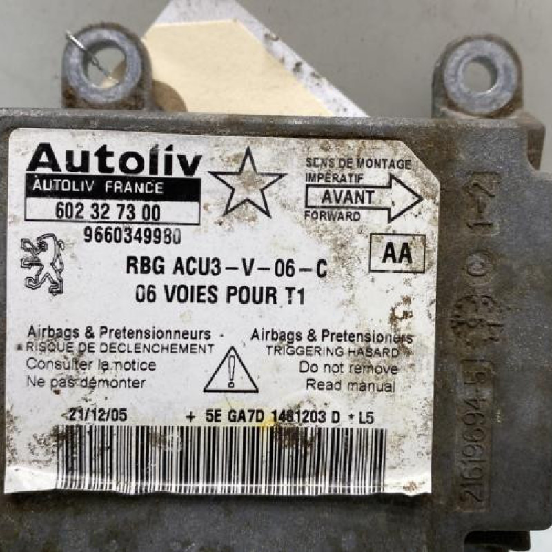 Boitier air bag PEUGEOT 206 Photo n°2