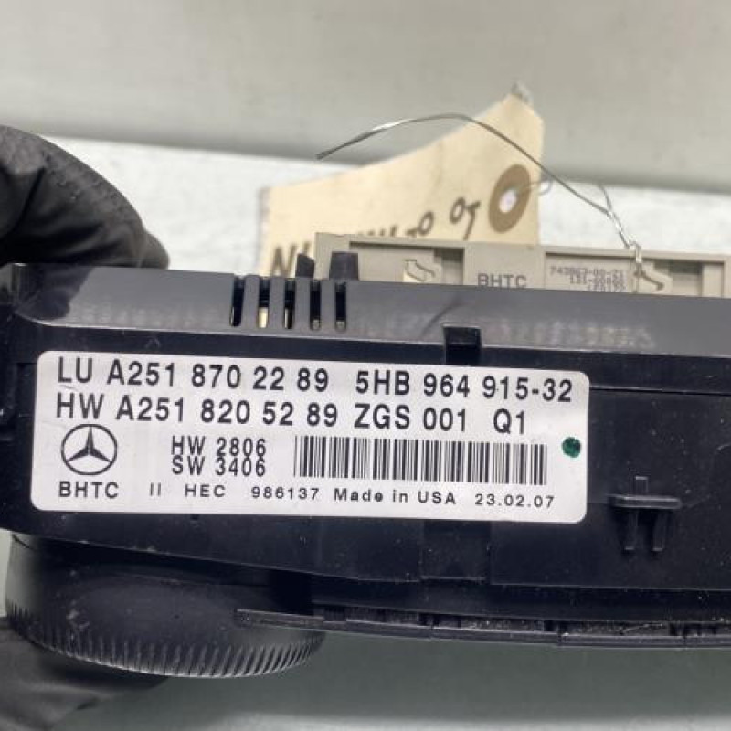 Commande chauffage MERCEDES CLASSE R 251 Photo n°2