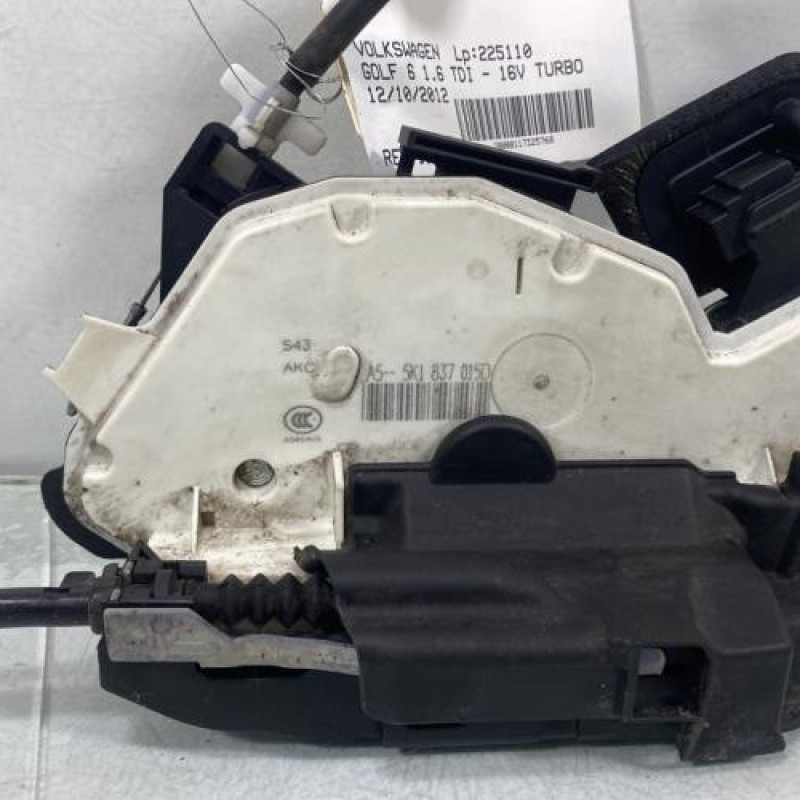 Serrure avant gauche VOLKSWAGEN GOLF 6 Photo n°5