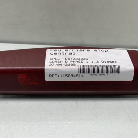 Feu arriere stop central OPEL CORSA D Photo n°1